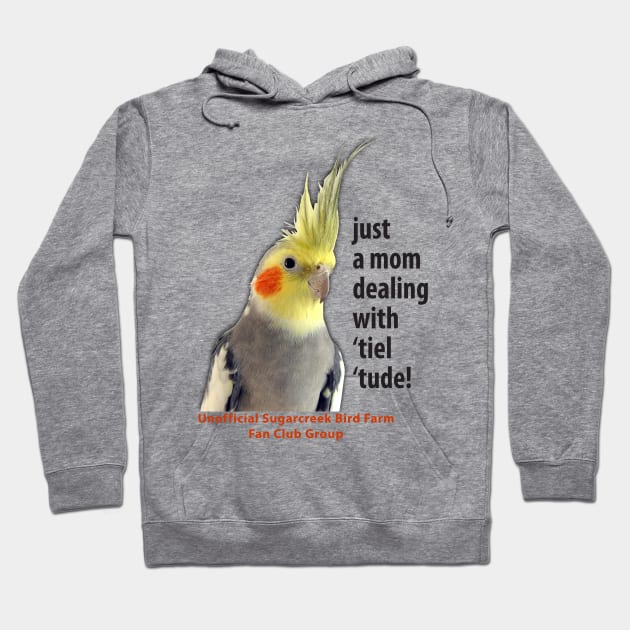 Cockatiel 1 - black type Hoodie by Just Winging It Designs